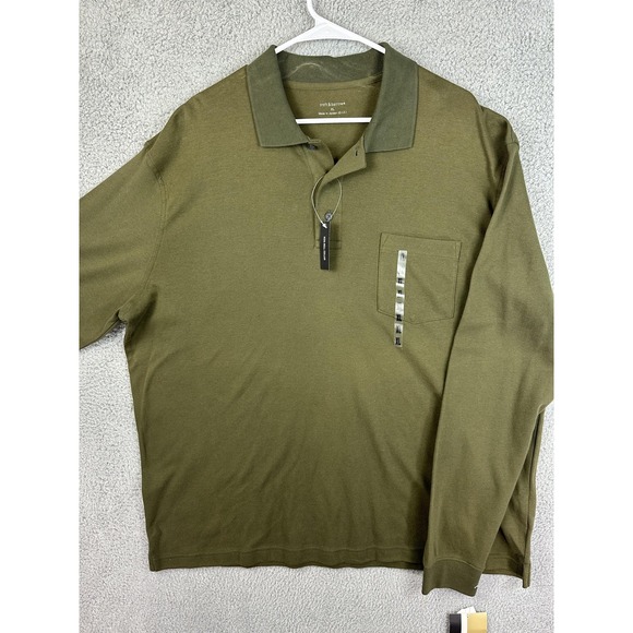 Croft & Barrow Polo Shirt Mens XL Long Sleeve Pocket Knit Casual Top New